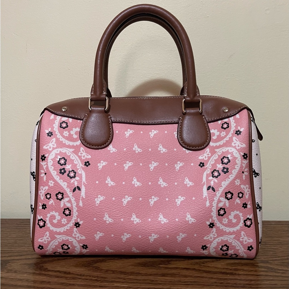 Coach Butterfly Bandana Print Bennett Satchel - Picture 2 of 14